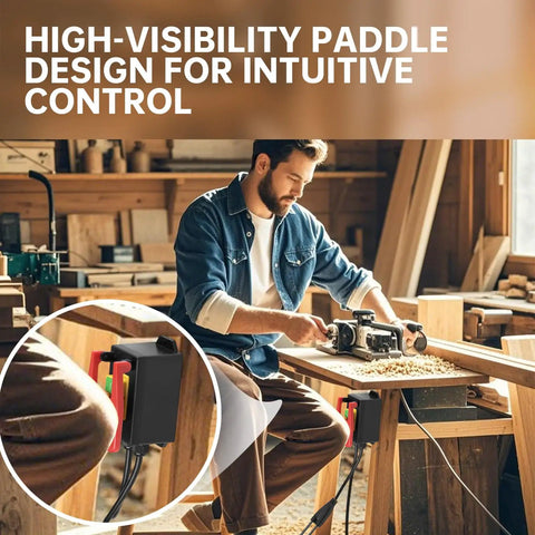 110V Single Phase Safety Switch With Dual Outlets And Synchronized Start Stop in use with a table saw