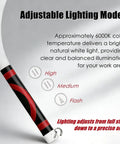 30 Inch Bendable LED Flashlight Stick With Rechargeable Battery High Lumen Mechanic Light In 3 Modes, close-up of adjustable settings