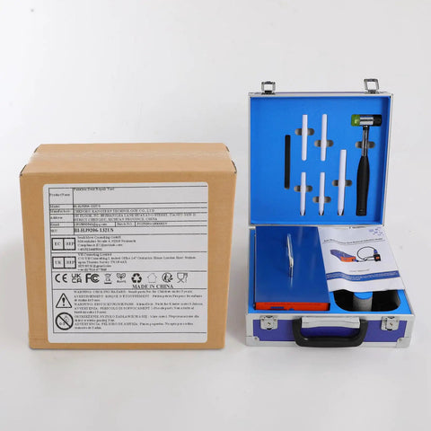 Pro DIY PDR Induction Heater 1380W with Digital Display set with packaging and case, showing components for dent repair.