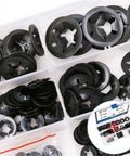Internal Tooth Lock Washers And Push-On Locking Washers Kit With Speed Clips And Star Fasteners, 280 Pieces Assorted M3 to M12