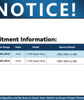 Fitment information for 4x4 Front Wheel Bearing Hubs For Ford F-250 F-350 Super Duty 2005 To 2010 SRW with ABS