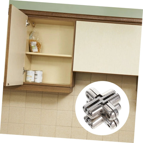 Operitacx zinc-alloy hidden cabinet hinges, 2-pack, high-load design, shown on an open kitchen cabinet