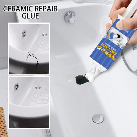 Ceramic Super Glue For Porcelain And Tile Repair Waterproof Instant Bond Adhesive applied to cracked basin