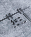 5 Ft Double Barn Door Hardware Track Kit For Cabinets And Closets, Mini Cabinet Sliding Rail with components displayed