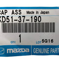 Mazda KD51-37-190 Center Cap OEM Genuine Factory Replacement label showing part number and barcode
