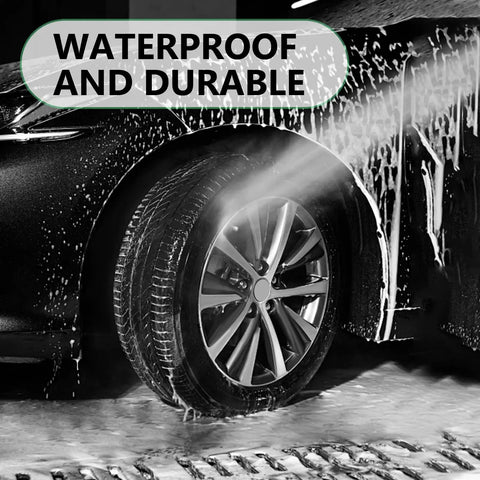 Set Of Four Sleek Silver Wheel Hub Center Caps With A Dead Snap Fit That Shuts Out Rain And Road Grit To Beat Rust On Those Exposed Bolts While Keeping Your Rim Setup Looking Fresh All Season Long during a car wash.