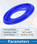 Silicone Vacuum Tubing Hose 10 Ft High Temperature Blue 3mm Inner Diameter 10mm Outer Diameter 3.5mm Wall Max 130 PSI Automotive