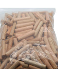 Wood Dowel Pins Set 100 Pack 10mm X 50mm Beveled Fluted Hardwood Dowels Kiln Dried Eucalyptus in a clear bag