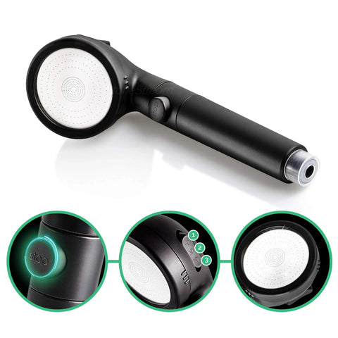 3 In 1 Shower Head System With Ionic Filter Softens Hard Water Boosts Pressure And Saves Water Spa Like Massage Matte Black Kit