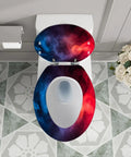Toilet Seat Elongated Resin for Halloween Decor with colorful smoke design, measuring 14.5" x 18.5" for most toilets.