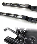Extended 9.84 Inch Heel Toe Shifter Lever Fits Harley FL Softail 1986 And Up Touring Road Glide Electra Glide Road King And 2008 And Up Trike Tall Rider Friendly Black, black aluminum pair
