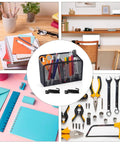 Must Have Wall Mounted Pencil Holder With Slatwall J Hooks Stationery Organizer For Markers Pencils Paintbrushes And Erasers