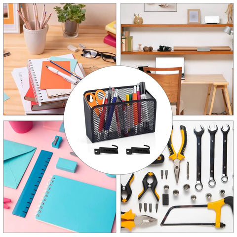 Must Have Wall Mounted Pencil Holder With Slatwall J Hooks Stationery Organizer For Markers Pencils Paintbrushes And Erasers