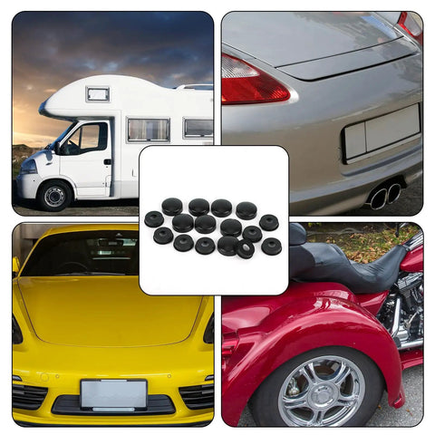 8 Pack Car License Plate Screw Caps And Bolt Covers Set, Black Plastic Head Covers For Cars, Trucks, RVs, Vans, Motorcycles