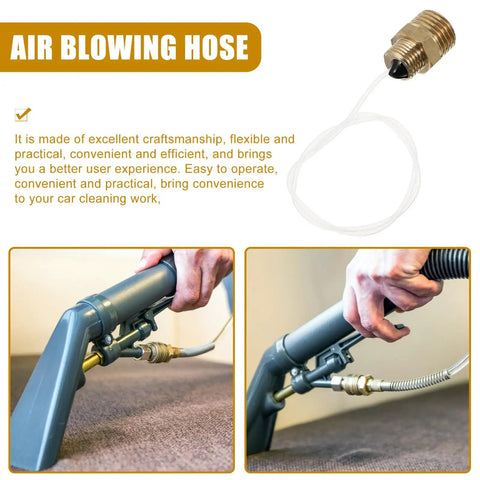 Straight Up Rotatable Air Blower Hose And Plastic Extension Tube Quick Connect Air Compressor Adapter with flexible design for car cleaning.