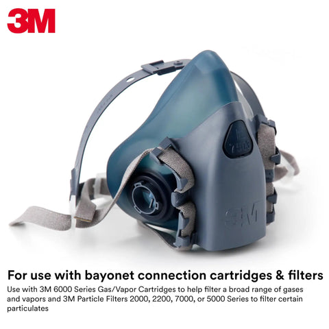 Reusable Respirator Half Facepiece 7501 NIOSH Approved with bayonet connections displayed from a side angle for chemical handling