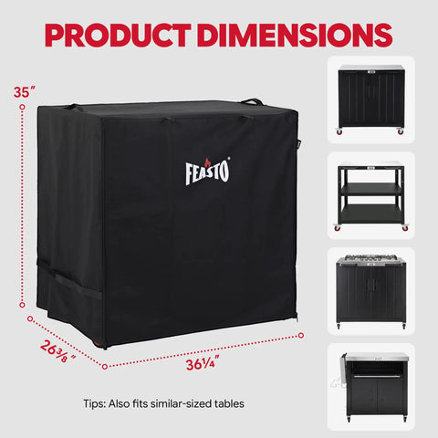 36 Inch Outdoor Prep Table Cover For Grill Island Setup And Kitchen Island All Weather Waterproof 600D Cart Cover Dimensions