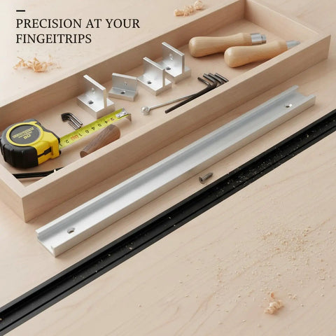 T Track Slider Stop Block For Woodworking Jigs And Table Saw And Miter Saw Accessories with tools on workbench