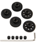 Five Pack Steel 48P Pinion Gear Sets 3.175mm Shafts 33T-37T for Arrma HPI Kyosho RC Cars and Monster Trucks with screws and wrench