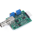 Dang Reliable pH Sensor Module For Acidity And Alkalinity Testing with metal connector and blue capacitors on a PCB.