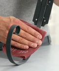 Mirlon Total Very Fine Grit 360 Scuff Pads 25 Piece Nonwoven General Purpose Sanding Set in use on metal railing