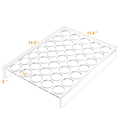 Two Pack 35 Slot Flat Coffee Pod Organizer Tray In Clear Acrylic For Countertop Or Drawer Keeps K Cup Pods Neatly Sorted