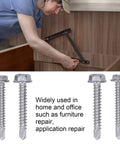 Stainless Steel Self Tapping Screws Kit With Hex Drive For Quick Furniture Repair And Home Installations Includes Two Sizes 4.2x32mm