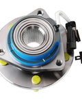 Front view of 4pc Wheel Hub & Bearing Assemblies Front or Rear for 2000-2013 Chevy Impala, showing ABS sensor and 5-lug flange