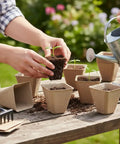 Gardening with 126 Pack Square Peat Pots 3.15 Inch Seed Starting Pots With Drainage Holes Biodegradable Eco Friendly Nursery Pots
