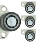 Dijedev 1.25 Inch Small Side Mount Caster Wheels Set of 4, rigid design with gray wheels and metal mounts for stable furniture mobility.