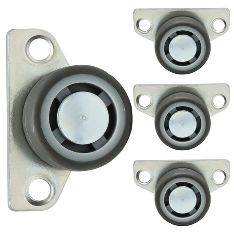 Dijedev 1.25 Inch Small Side Mount Caster Wheels Set of 4, rigid design with gray wheels and metal mounts for stable furniture mobility.