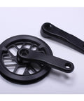Kid Friendly Bike Crankset With Adjustable Lengths 76mm To 165mm Square Hole Double Chainring Set 25T To 36T Black Finish