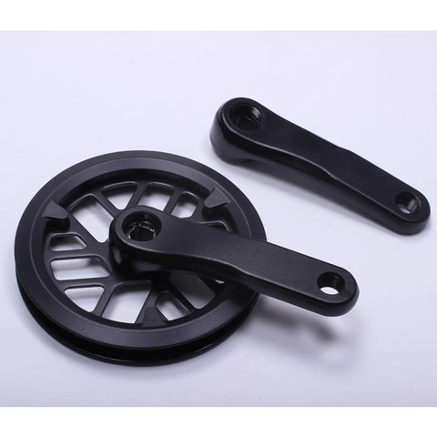 Kid Friendly Bike Crankset With Adjustable Lengths 76mm To 165mm Square Hole Double Chainring Set 25T To 36T Black Finish