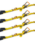 Heavy Duty Car Tie Down Straps Kit With Snap Hooks, 4 Pack, 2 Inch Wide By 114 Inch Long, Break Strength 10,000 Lbs shown in yellow