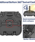 Beefed Up Patio Umbrella Base With Wheels Fillable To 100 Lb Windproof with 360° swivel caster and heat-resistant design