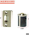 Ball Catch Door Hardware Satin Nickel 4 Pack dimensions showing 2.25-inch plate and 1.38-inch mechanism height