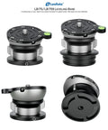 75mm Leveling Base For Tripod With Butterfly Lock Collar, 55 Lb Max Load, Tilt Range Plus Or Minus 15 Degrees, Half Ball Leveling