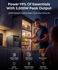 Man using Solix S2000 Portable Power Station Paired With 200W Bifacial Solar Panel, 1500W Solar Generator in kitchen.