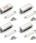 Heavy Duty 4 Pack Cabinet Magnets With 60 Lbs Concealed Magnetic Door Catch Strong Stainless Steel Latch For Cupboard Drawer Wardrobe Closet Keeps Doors Shut And Secure With Easy Install Silver Finish