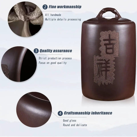 Hella Durable Ceramic Rice Jar And Airtight Storage Container For Coffee Beans Tea Flour Pet Food And Grains With Secure Lid Options, featuring fine craftsmanship and quality assurance.
