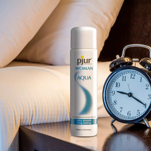 Water Based Personal Lubricant For Women With Silky Glide And Hydrating Moisture Designed For Sensitive Skin on bedside table