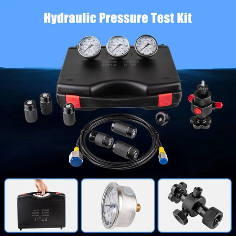 Pro Grade Hydraulic Pressure Test Kit With Nitrogen Accumulator Charging Kit, Nitrogen Fill Charge Kit With Gauge, 2 Meter Hose And Multiple Adapters For Precise Pressure Testing, Safe, Reliable And Heavy Duty Performance