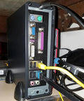 Backplate Filter Cover For PC Case Rear Panel 5.8 By 17 CM 2.28 By 6.69 IN IO Shield installed on PC case showcasing rear connectivity.