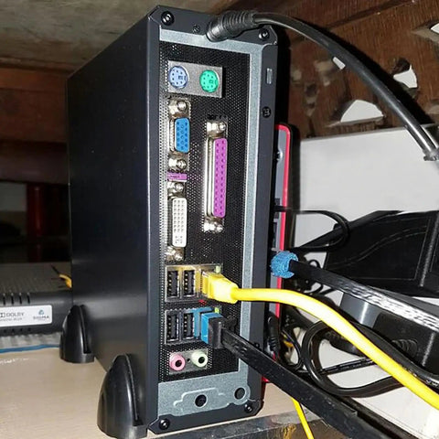 Backplate Filter Cover For PC Case Rear Panel 5.8 By 17 CM 2.28 By 6.69 IN IO Shield installed on PC case showcasing rear connectivity.
