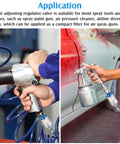 Application of Six Pack Of Small Water Oil Separator Filters For 1/4 Inch NPT Inlet And Outlet with spray and air tools