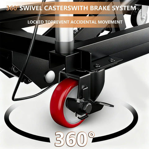 Heavy Duty Hydraulic Lift Table Cart Manual Scissor Platform No Sweat Foot Pump Operation Non Slip Pad Rock Solid Steel Frame Locking Caster Wheels Smooth Raises For Garage Shop Daily Grind