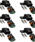 Ato Atc Inline Fuse Holder Kit With IP67 Waterproof Sealed Fuse Block And Badass Heavy Duty 12 10 Awg Crimp Terminals For Car Audio Off Road Truck Mods And Marine Boat Gear Pack Of Six, black connectors with terminals.