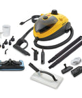 Top Shelf Multipurpose Steam Cleaner Packs 18 Slick Nozzles For Chemical Free Deep Cleaning Wallpaper Removal And Tough Daily Household Surface Scrubbing, various nozzles and accessories.