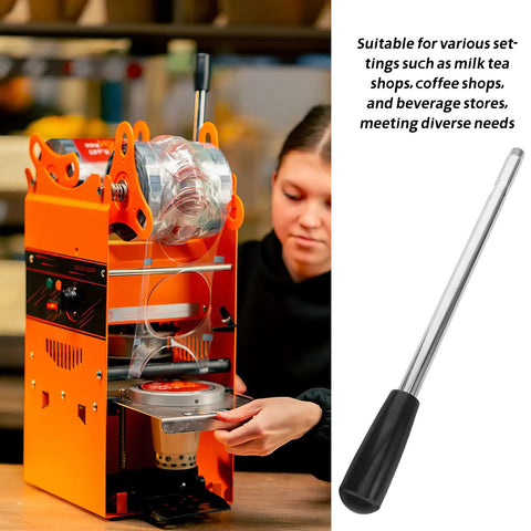 Pro Grade Cup Sealer Lever Handle Accessory For Milk Tea Shops Made Of Plastic And Stainless Steel Easy Install Versatile Sealing Machine Part To Boost Production Efficiency, silver handle