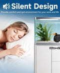 Whisper Quiet Submersible Pump For Aquariums Ponds And Hydroponics With Adjustable Flow in fish tank next to sleeping woman.